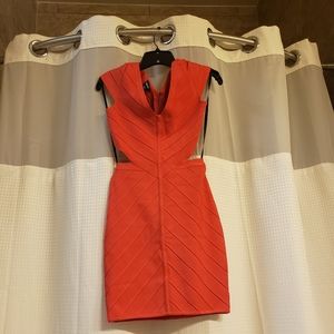 Bebe coral bandage dress